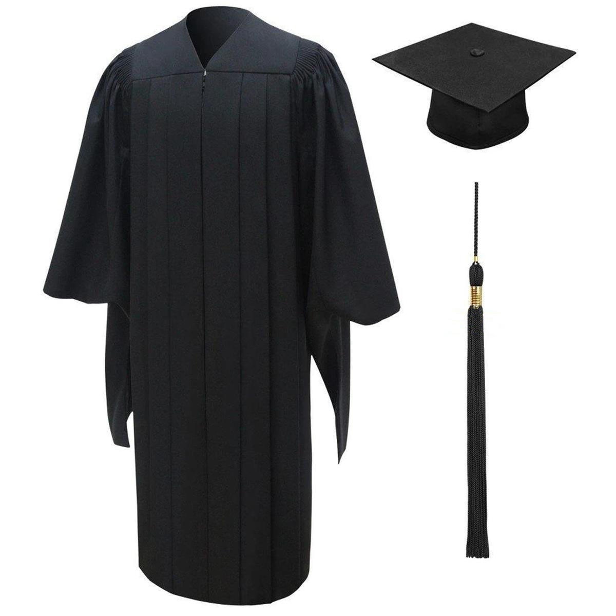 masters package black cap, gown, and tassel image